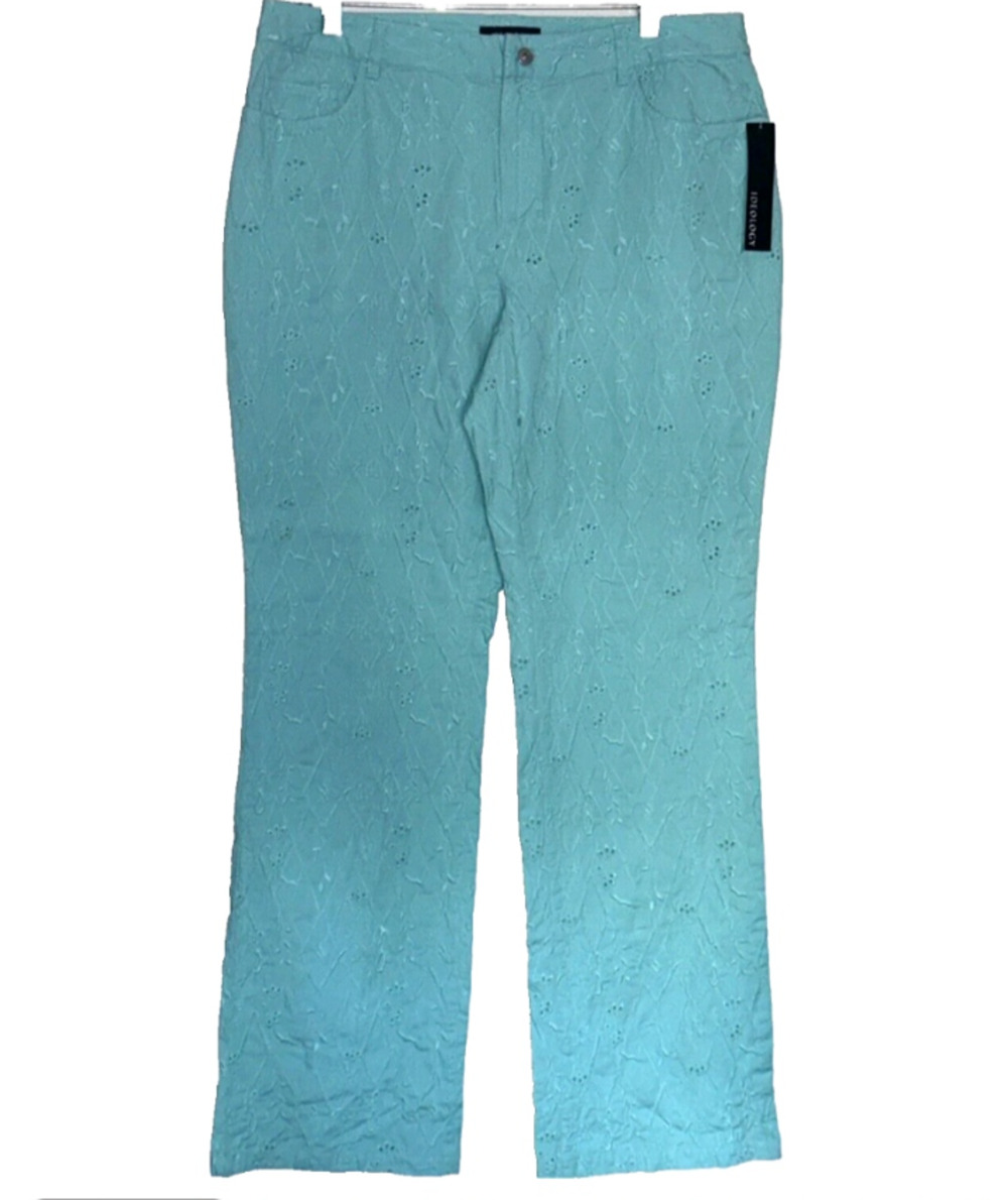 NEW Ideology Eyelet Pants Bootcut Cotton Blend Pockets Size 12 NWT